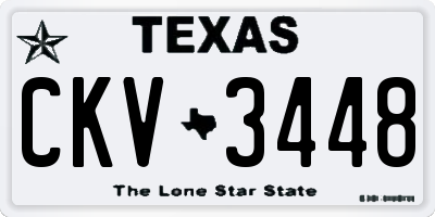 TX license plate CKV3448