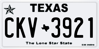 TX license plate CKV3921
