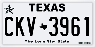 TX license plate CKV3961