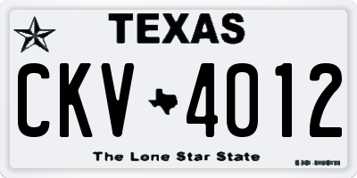 TX license plate CKV4012