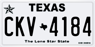 TX license plate CKV4184