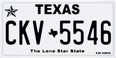 TX license plate CKV5546