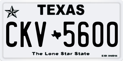 TX license plate CKV5600