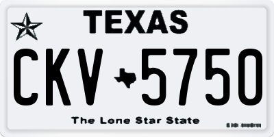 TX license plate CKV5750