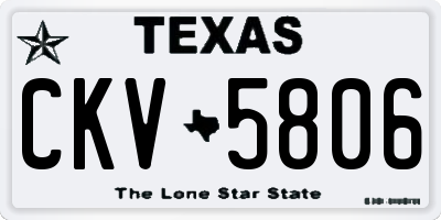 TX license plate CKV5806