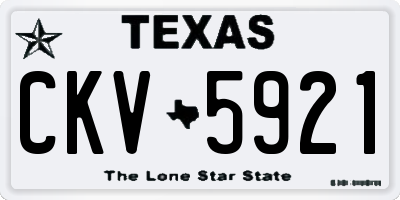 TX license plate CKV5921