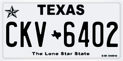 TX license plate CKV6402