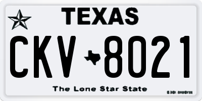 TX license plate CKV8021