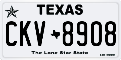 TX license plate CKV8908