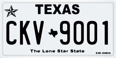 TX license plate CKV9001