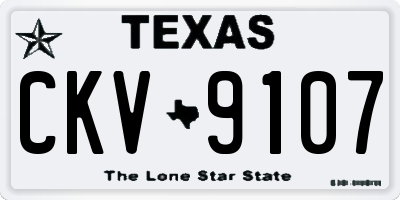 TX license plate CKV9107