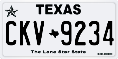 TX license plate CKV9234
