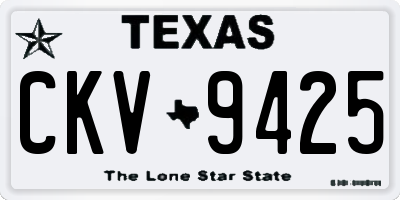 TX license plate CKV9425
