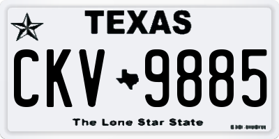 TX license plate CKV9885
