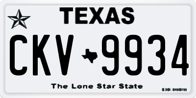 TX license plate CKV9934