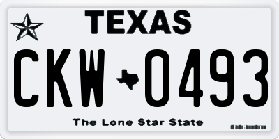 TX license plate CKW0493