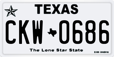 TX license plate CKW0686