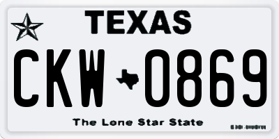 TX license plate CKW0869