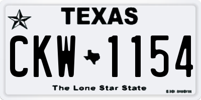 TX license plate CKW1154