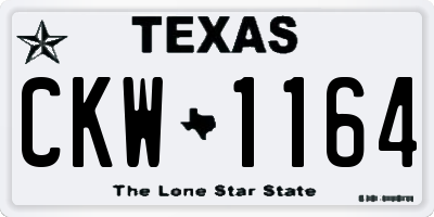 TX license plate CKW1164