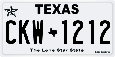 TX license plate CKW1212