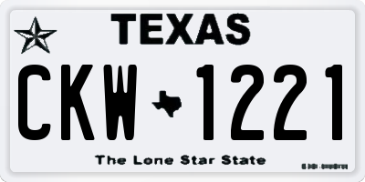 TX license plate CKW1221