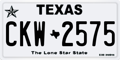 TX license plate CKW2575