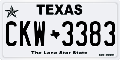 TX license plate CKW3383