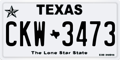 TX license plate CKW3473