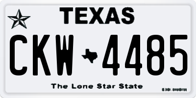 TX license plate CKW4485
