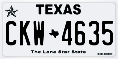 TX license plate CKW4635