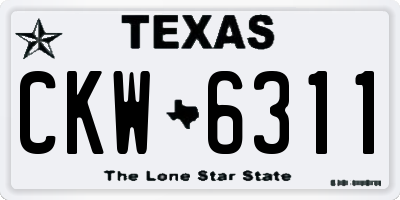 TX license plate CKW6311