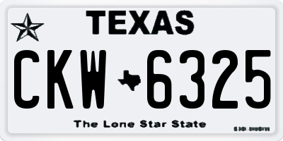 TX license plate CKW6325