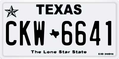 TX license plate CKW6641