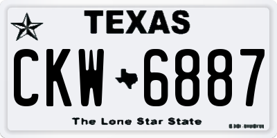 TX license plate CKW6887