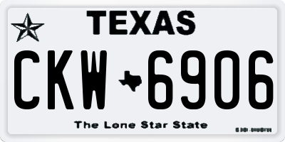 TX license plate CKW6906