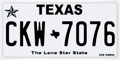 TX license plate CKW7076