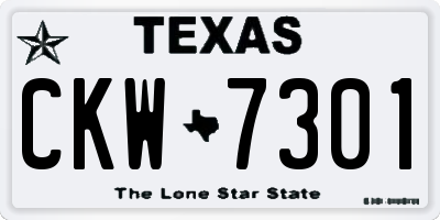 TX license plate CKW7301