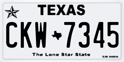 TX license plate CKW7345