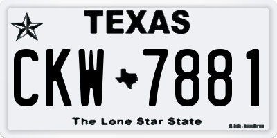 TX license plate CKW7881