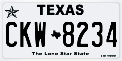 TX license plate CKW8234