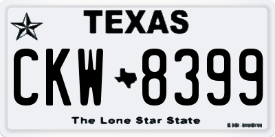TX license plate CKW8399