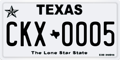 TX license plate CKX0005