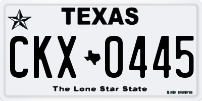 TX license plate CKX0445