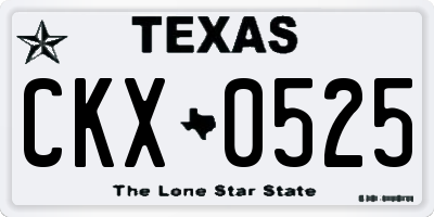 TX license plate CKX0525