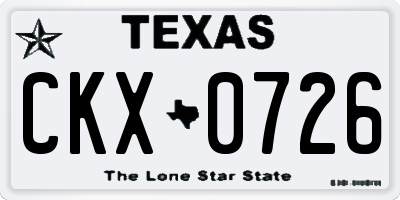 TX license plate CKX0726