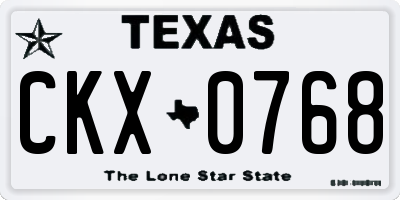 TX license plate CKX0768
