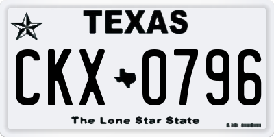 TX license plate CKX0796