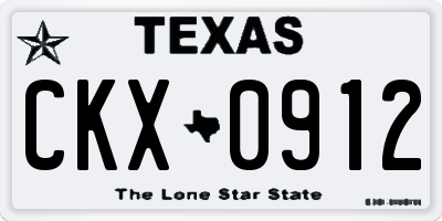 TX license plate CKX0912