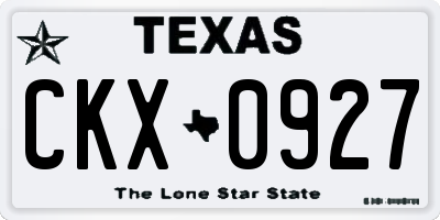 TX license plate CKX0927